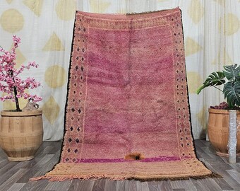 Tappeti marocchini multicolori: design geometrico in lana fatto a mano - Area personalizzata Beni Ourain 7,3 x 4,5 piedi
