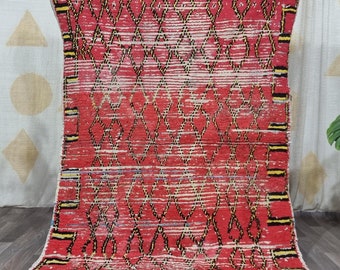 Gorgeous Moroccan Runner Rug - Red Hallway Rug - Colorful Geometric Berber Rug - Home Decor Carpet