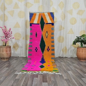 Amazing Beni Ourain Rug Runner ,Handmade Wool Rug Runner -Unique Moroccan Rug hallway Runner ,Berber Runner Carpet, Authentic boujaad rugs