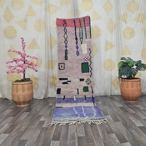 Gorgeous Moroccan Runner Rug - berber Colorful Runner Rug - Authentic Moroccan Wool rug -Berber Runner Carpet - Authentic boujaad runner rug