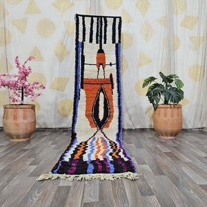 Custom Moroccan Hallway Runner , Moroccan Wool Runner, Handmade Rugs Runner -Narrow Rug Runner ,Authentic boujaad runner rug -Bohemian Rugs
