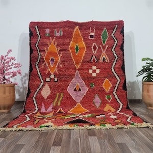 Tapis Berbère Marocain Vintage, Laine Tissée Main, 5.3x11 Ft, Multicolore, Style Bohème