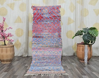 Moroccan Multicolored Rug Runner ,Colorful Wool Runner rug, Geometric hallway Runner rug, Azilal Bohemian Rug , Boho Rugs Mother day