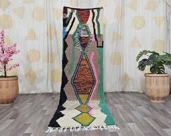 Handgemaakt Marokkaans wollen loper – kleurrijk berberdesign - Moroccan Custom Runner