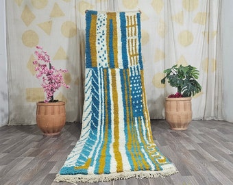Handmade Wool Berber Runner Rug – Colorful Moroccan Design