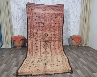 Large Area Vintage boujaad gorgeous rug-Authentic moroccan Rug-colorful boujaad rug vintage-moroccan rug red-minimalist-living room rug