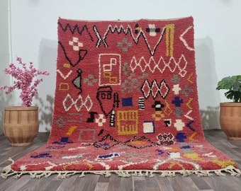 ARTISTIC WOOL RUG -Custom All Sizes Rug- Beni Ourain Colorful Carpet - Hand Tufted Geometric Rug - Wool Shaggy Rug - Abstract wool rug 9x12