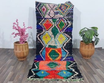 Minimalist Rug Room decor -Moroccan Rug Runner -Berber Rug Runner- Hand knoted Rug -Handmade Rug -Colorful Area Rug- Moroccan Runner Carpets