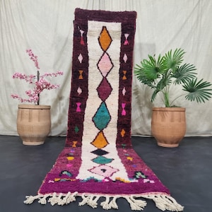 Gorgeous Moroccan Runner Rug -Berber Colorful Runner Rug -Authentic Moroccan Rugs -Berber Runner Carpet -Authentic boujaad runner rug