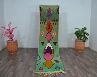 Handmade Wool Runner Rug – Colorful Berber Design, Moroccan Rug