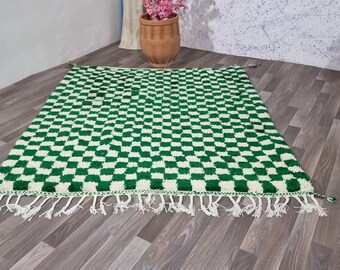 Gorgeous Checkered area rug-sage green rug-Custom green and white checker rug-green checkered fluffy rug-checkerboard rug,Free shipping