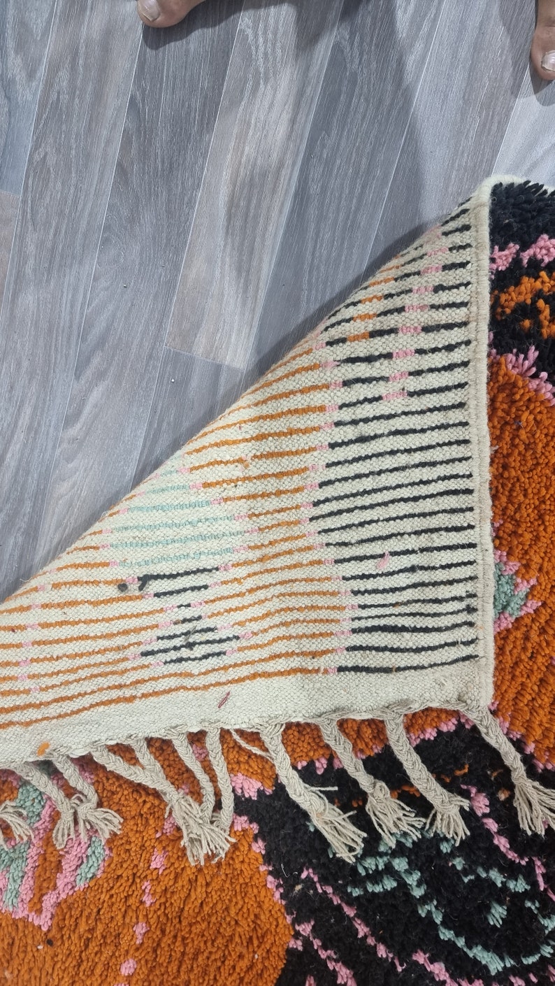 COZY CHIC BENIOURAIN Rugs moroccan Colorful Wool Carpets ,unique Orange