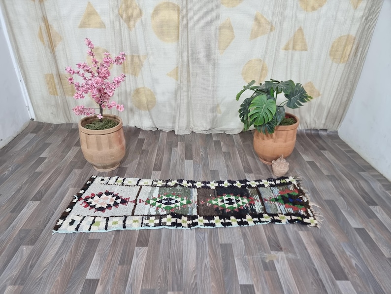 Moroccan Hallway Rug Runner ,vintage Boujaad Rug Runner hallway Runner