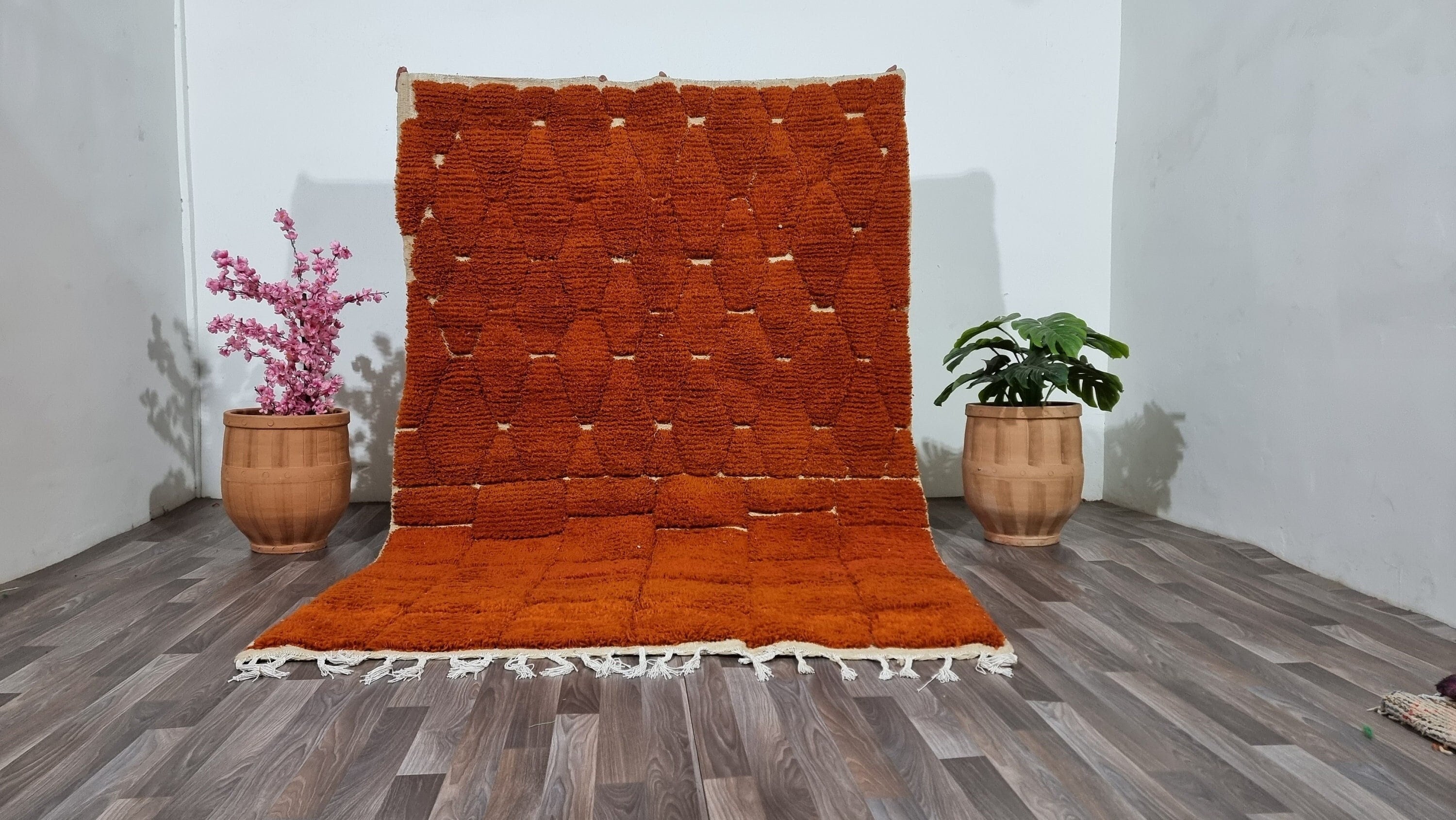 Gorgeous Beni Ourain Custom rugs living room -Berber Orange rug -Amazing Multicolored Rug-Handmade Wool Rug-Berber Carpet-Genuine Wool Rug .