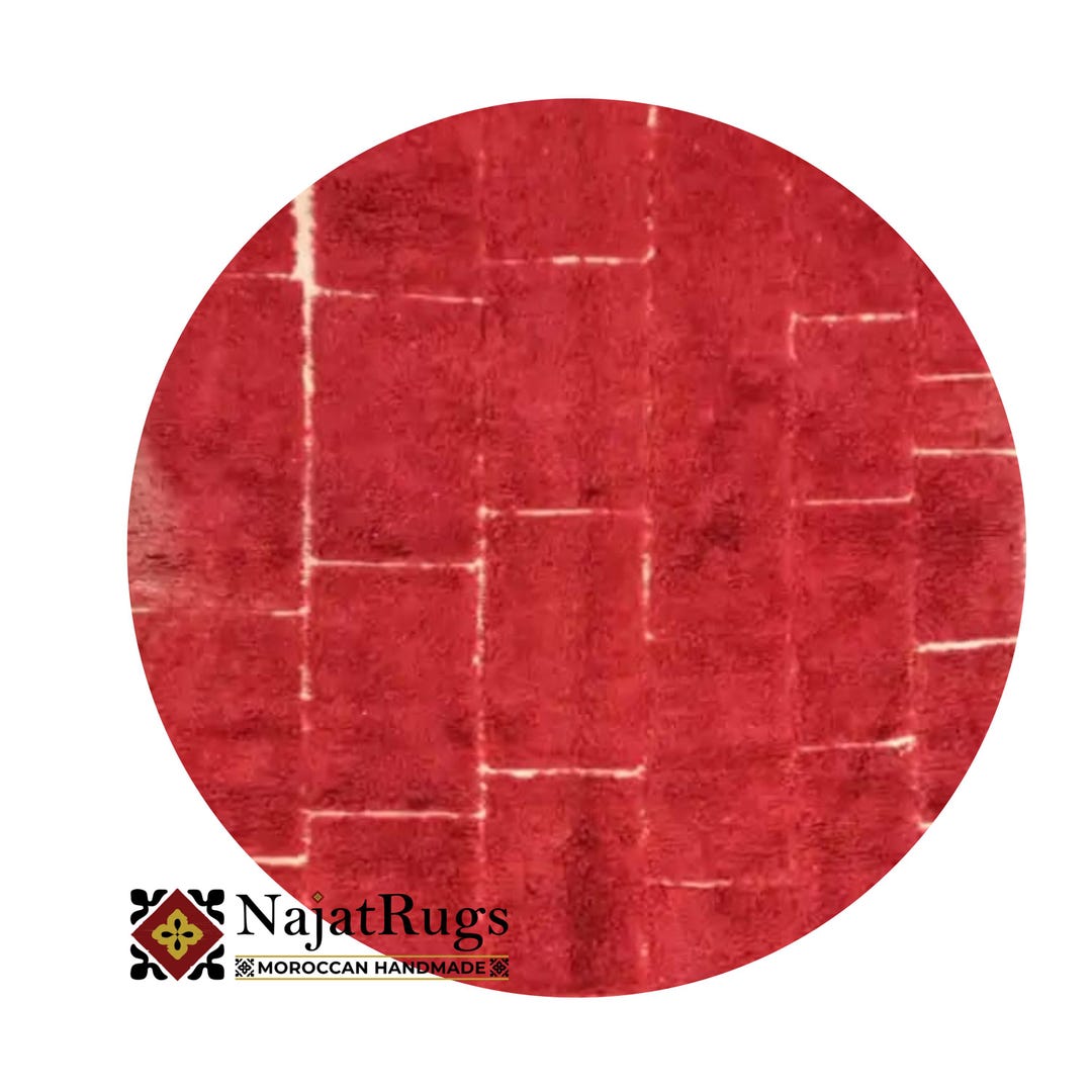 HAND TUFTED RED Round Wool Rugs , Mrirt Round Wool Rugs Livingroom ...