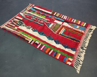 Hand Knotted Beni Ourain Custom rug living room -Berber Wool rug -Amazing Multicolored Rug-Handmade Wool Rug-Berber Carpet-Genuine Wool Rugs