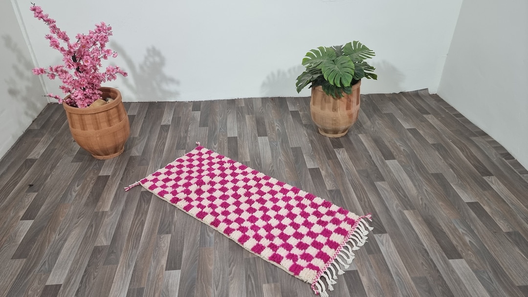 Checkered Pink Area Rug Black Friday Rugsberber Nursery Soft Etsy