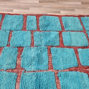 gorgeous Beni ourain rug Blue/Custom Moroccan Rug,Tribal berber Rug-Gaming Room Area Rug-Amazing Blue Rug,Abstract Multicolored Carpet, image 7