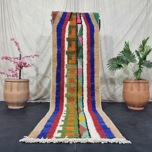 Gorgeous Moroccan Runner Rug - berber Colorful Runner Rug -Authentic Moroccan Rug -Berber Runner Carpet - Authentic boujaad runner rug