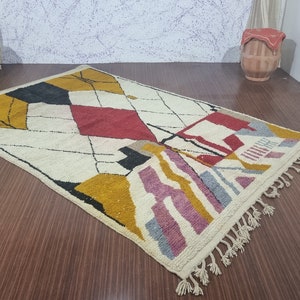 Gorgeous Beni Ourain Colorful Rugs ,Moroccan Custom Rugs living room -Amazing Rug- Handmade Wool Rug-Berber Wool Carpets- Genuine Wool Rugs