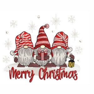 Christmas Gnomes embroidery design, Winter gnomes , 4 sizes, instant download.