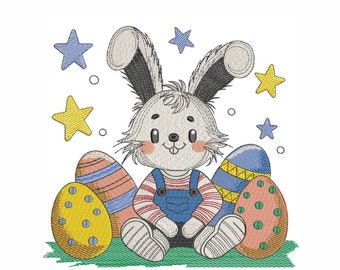 Motif de broderie Machine Lapin de Pâques : 6 tailles (téléchargement instantané)