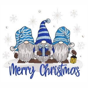 Christmas Gnomes embroidery design, Winter gnomes , 4 sizes, instant download.