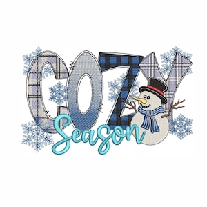 Schneemann Cozy Season Stickdatei, Maschinenstickdatei (6 Größen) Bild 1