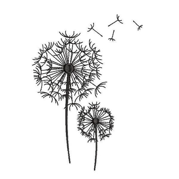 Dandelion embroidery design , 4 sizes.