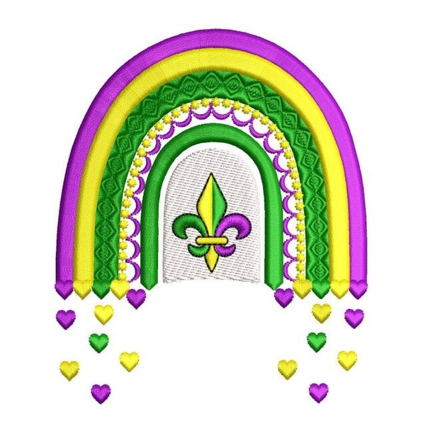 Rainbow embroidery design, 3 sizes, Instant download.