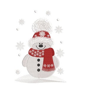 Snowman Machine Embroidery Design , winter embroidery, 4 sizes, instant download.