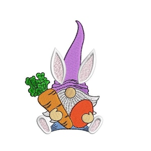 Easter Gnome embroidery design, 4 sizes, instant download.