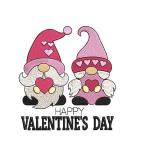 Love gnomes embroidery design,Valentine Gnome, Love Embroidery File, 4 sizes, digital download.