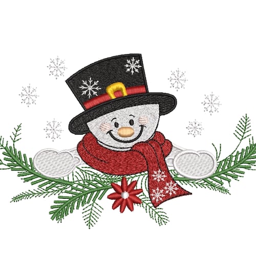 Snowman Machine Embroidery Design Winter Embroidery 4 - Etsy