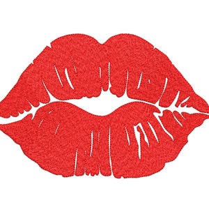 Red lips embroidery design , 4 sizes.