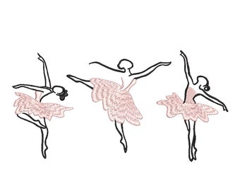Ballerina embroidery design