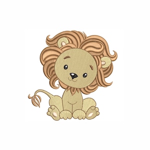 Lion embroidery design, 4 sizes.