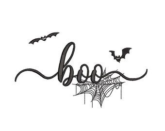 Boo machine embroidery design,  Halloween Embroidery, 4 size.