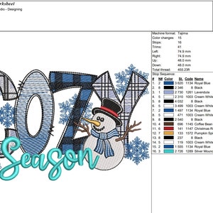 Schneemann Cozy Season Stickdatei, Maschinenstickdatei (6 Größen) Bild 6