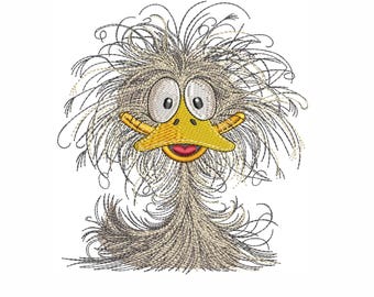 Funny Duck Embroidery Design: Crazy Chicken Farm File (7 Sizes) (Instant Download)