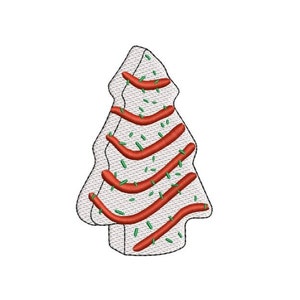 Christmas tree cake embroidery design, 5 sizes, digital download.