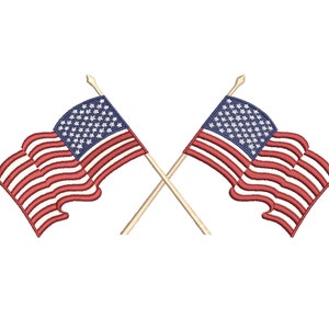 USA Flag Embroidery Design: Patriotic 4th of July Pattern (4 Sizes)