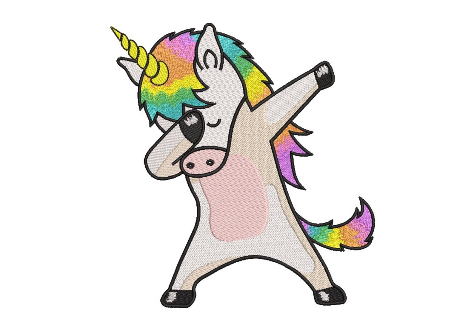 Unicorn Embroidery Design Dabbing Unicorn Instant Download. - Etsy