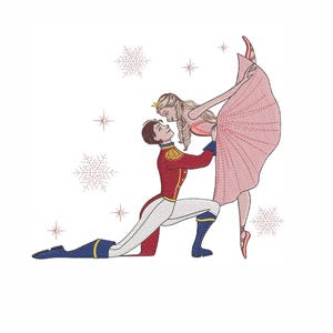 Nutcracker Ballerina Machine Embroidery Design: Christmas Ballet (Instant Download)