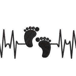Baby foot embroidery designs,  4 sizes, Instant download.