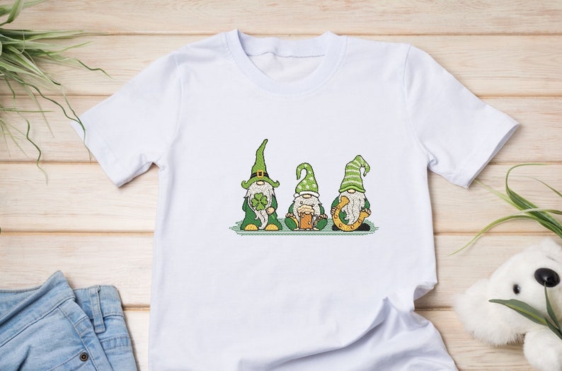 St. Patricks Day Gnomes Embroidery 5 Sizes Instant Download. - Etsy