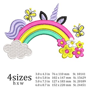 Rainbow Embroidery Design, 4 Sizes, Instant Download. - Etsy