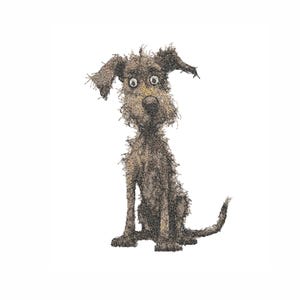 Funny Dog machine embroidery design,  Crazy Dog embroidery design, 4 sizes.