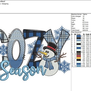 Schneemann Cozy Season Stickdatei, Maschinenstickdatei (6 Größen) Bild 8