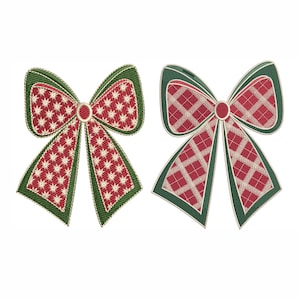 Christmas bow embroidery design , 6 sizes, instant download.